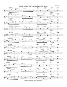 BACH CELLO SUITE II, ALLEMANDE bar 21